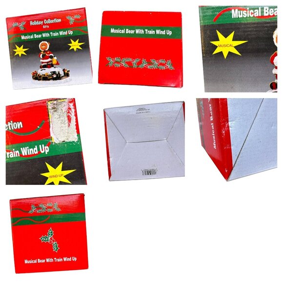 VTG Musical Bear with Train Wind Up Christmas Holiday Collection Santa N… - Picture 12 of 12